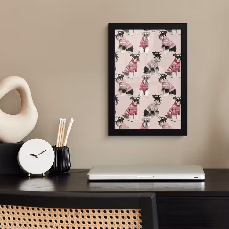 Poster met lijst - Honden - Truien - Rood — 3