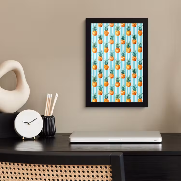 Poster met lijst - Ananas - Strepen - Groen — 3