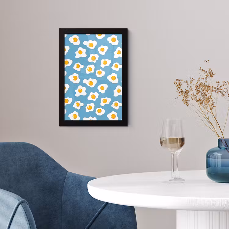 Poster met lijst - Eieren - Dooiers - Blauw — 2