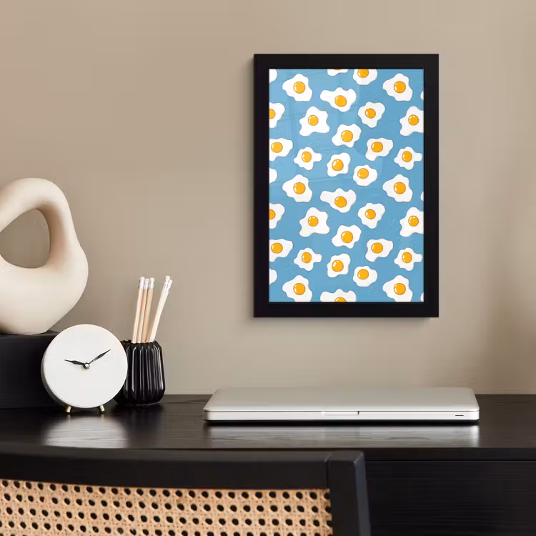 Poster met lijst - Eieren - Dooiers - Blauw — 3
