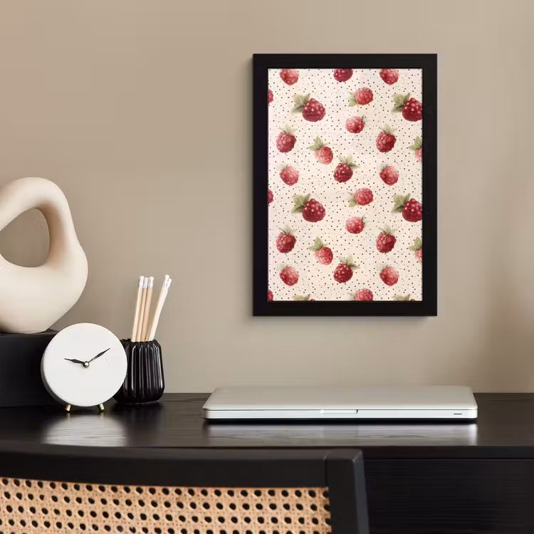 Poster met lijst - Framboos - Stippen - Rood — 3