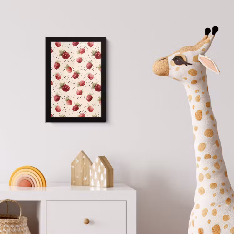 Poster met lijst - Framboos - Stippen - Rood — 5