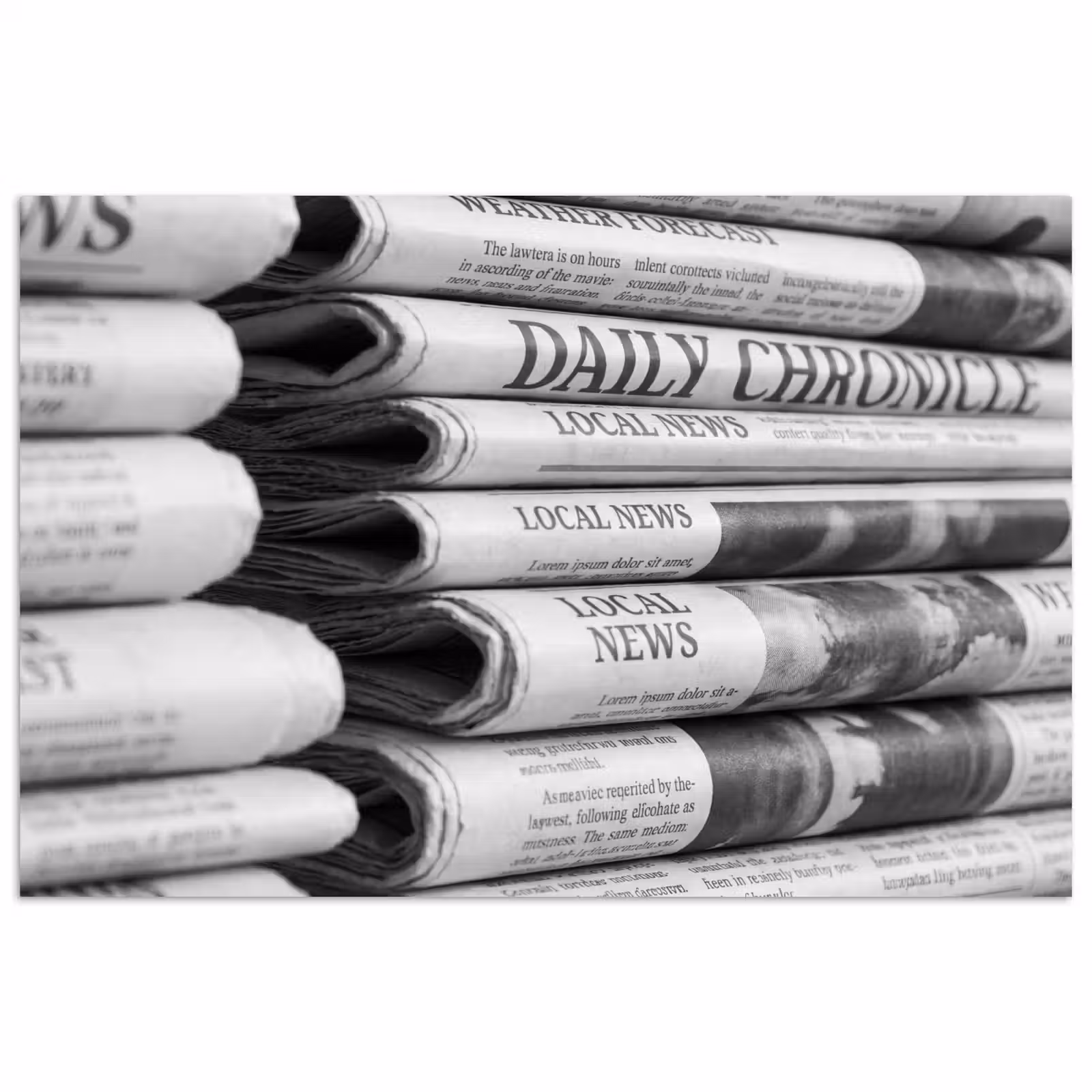 Poster - Krant - Stapel - Nieuws - Zwart-wit - Media — 1
