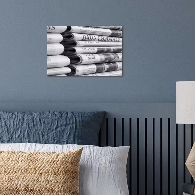 Poster - Krant - Stapel - Nieuws - Zwart-wit - Media — 3