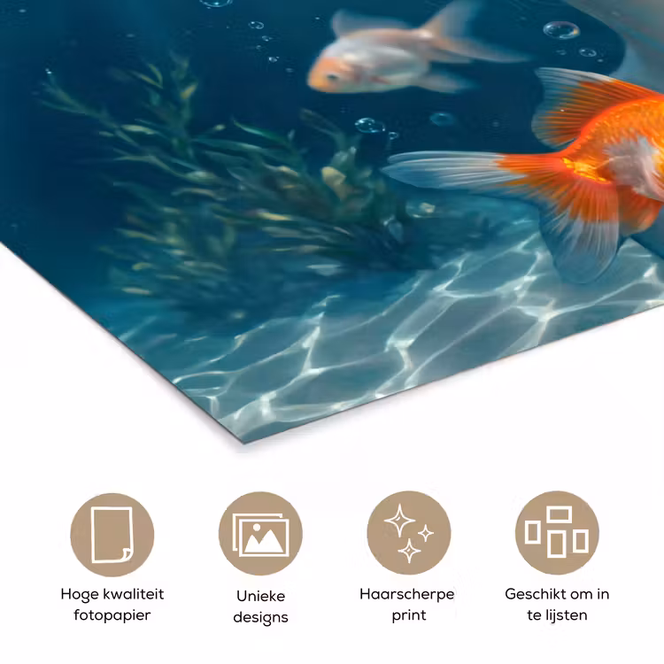 Poster - Mens - Onderwater - Vis - Modern - Blauw — 5