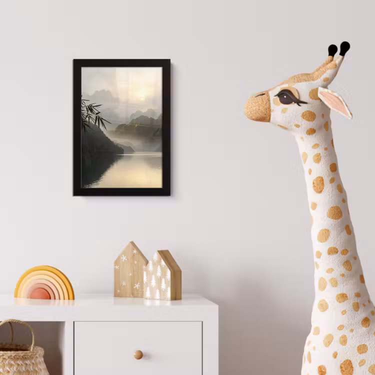 Poster met lijst - Bergen - Water - Mist - Natuur - Landschap — 5