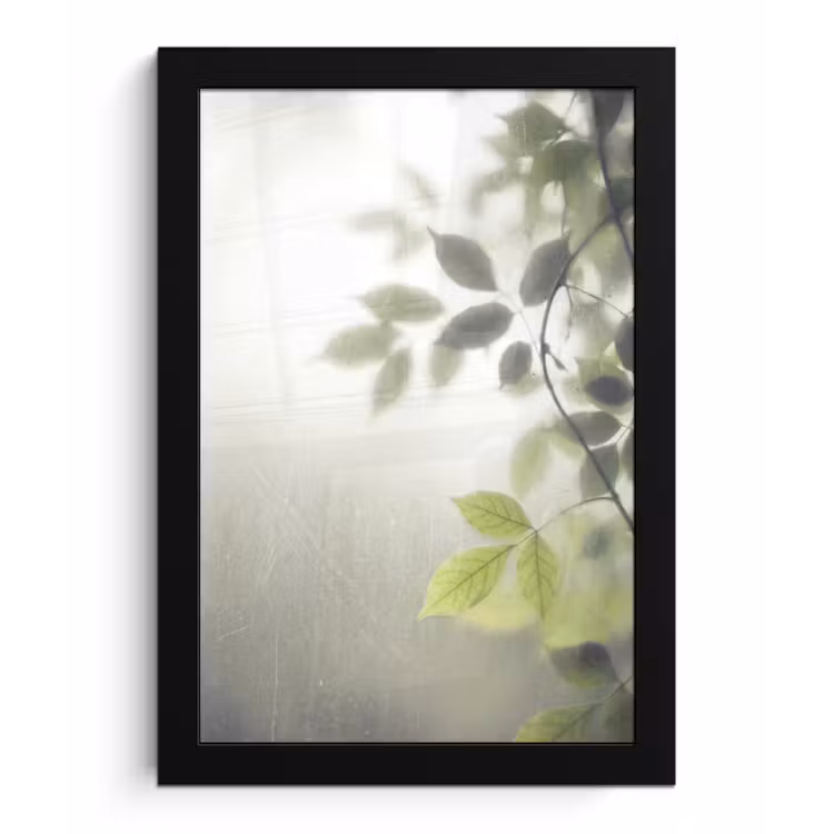 Poster met lijst - Blad - Schaduw - Natuur - Abstract - Groen — 1