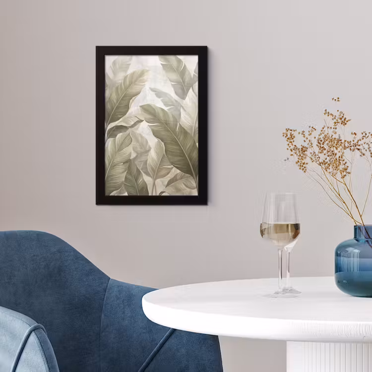 Poster met lijst - Bladeren - Tropisch - Natuur - Abstract - Beige — 2