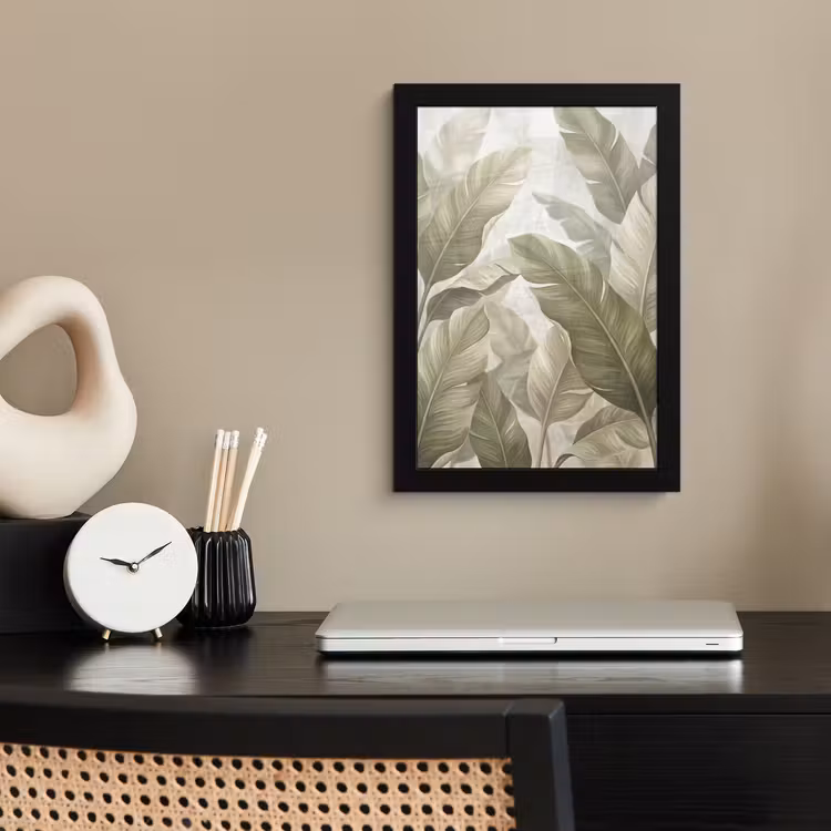Poster met lijst - Bladeren - Tropisch - Natuur - Abstract - Beige — 3
