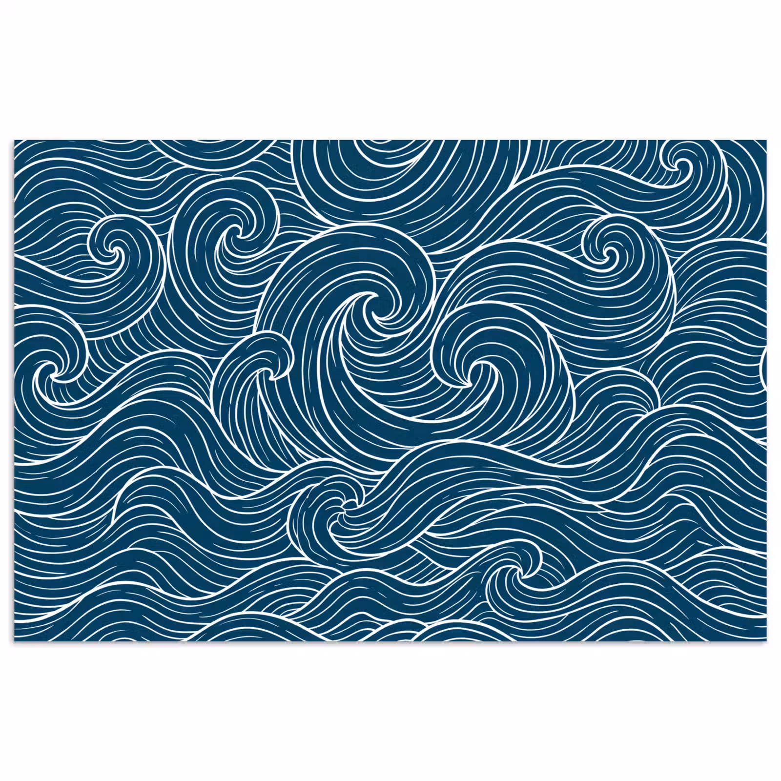 Poster - Golven - Spiraal - Water - Abstract - Blauw — 1