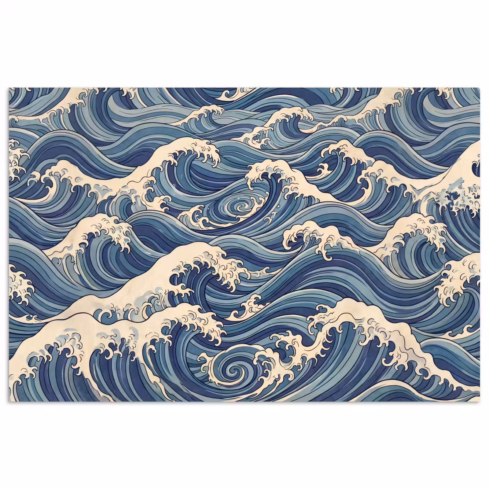 Poster - Golven - Zee - Natuur - Abstract - Blauw — 1