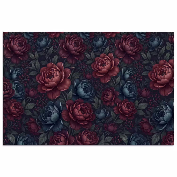 Poster - Bloemen - Patroon - Natuur - Klassiek - Donker — 1