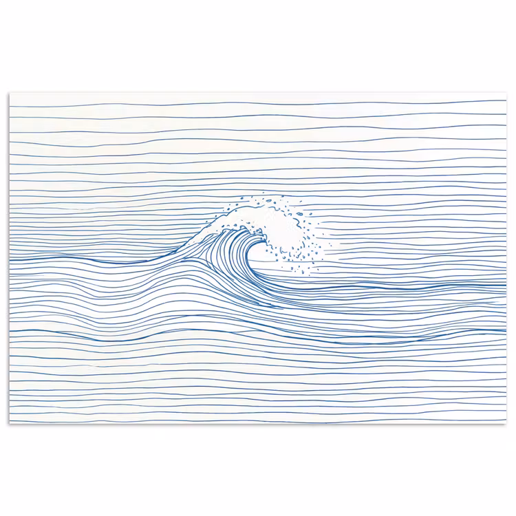 Poster - Golf - Brekende - Natuur - Minimalistisch - Blauw — 1