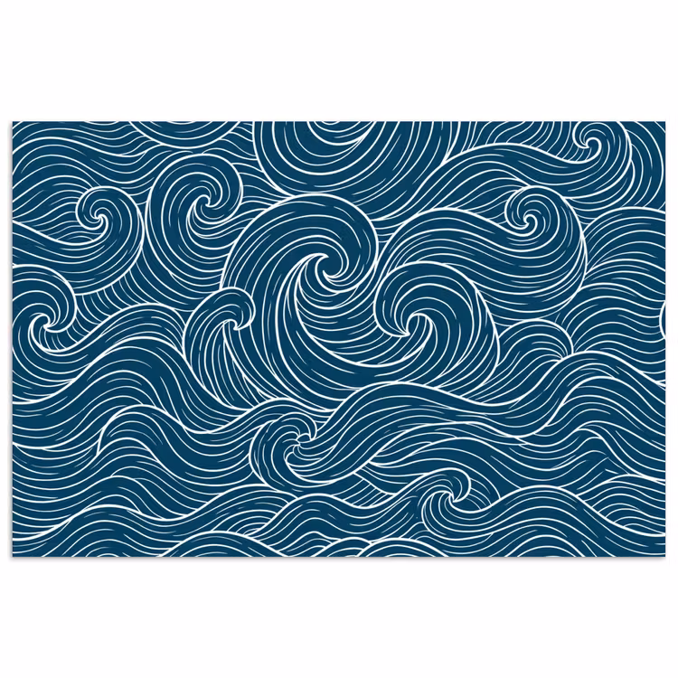 Poster - Golven - Spiraal - Water - Abstract - Blauw — 1