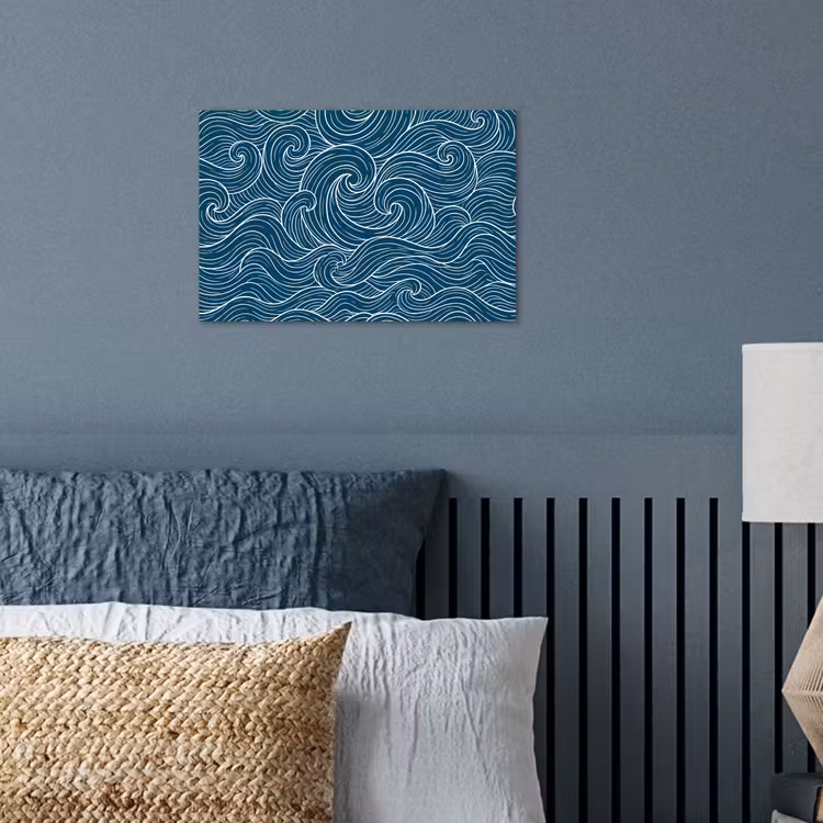 Poster - Golven - Spiraal - Water - Abstract - Blauw — 3