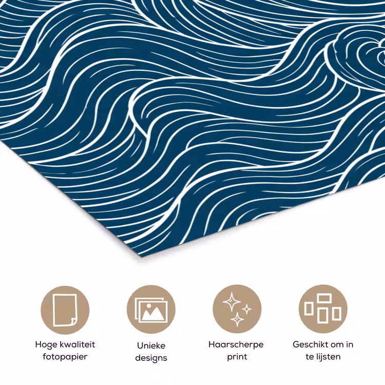Poster - Golven - Spiraal - Water - Abstract - Blauw — 5