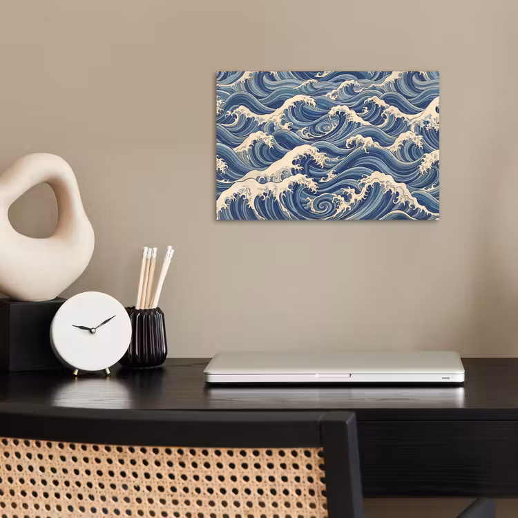 Poster - Golven - Zee - Natuur - Abstract - Blauw — 2