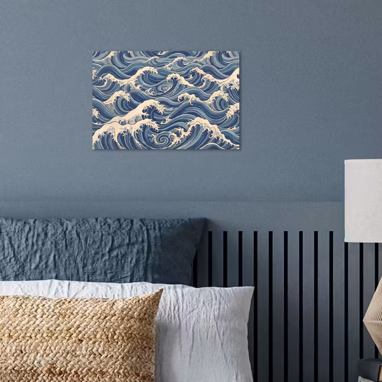 Poster - Golven - Zee - Natuur - Abstract - Blauw — 3