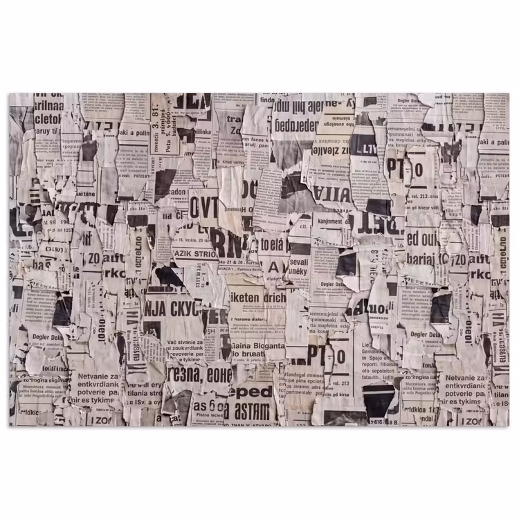Poster - Krant - Gescheurd - Textuur - Abstract - Zwart-wit — 1