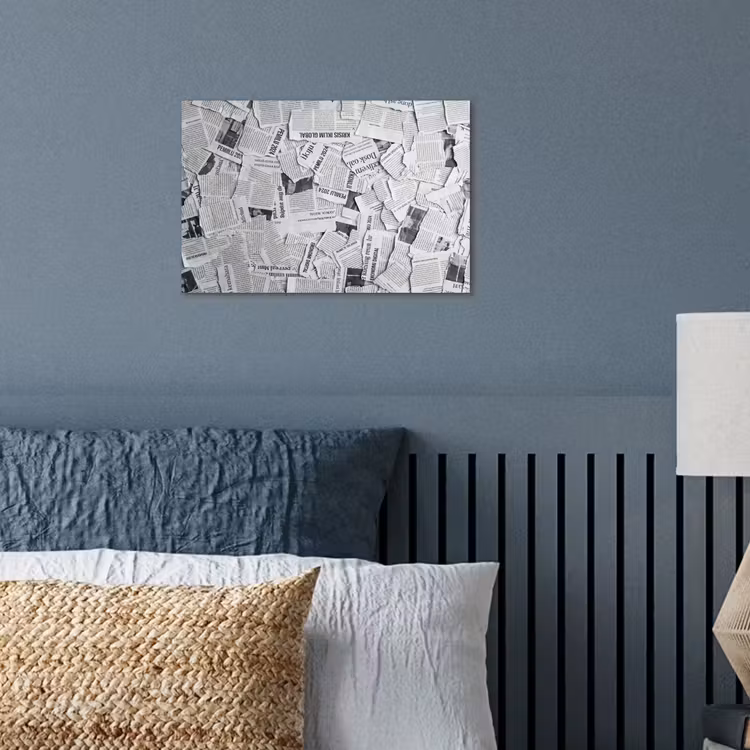 Poster - Krant - Versnipperd - Textuur - Zwart-wit - Abstract — 3