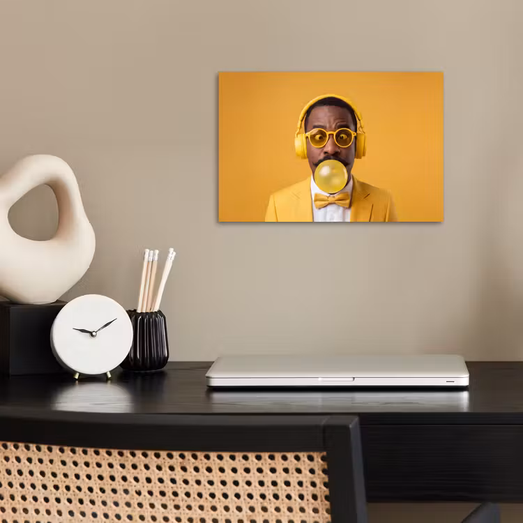Poster - Man - Bubblegum - Portret - Geel - Modern — 2