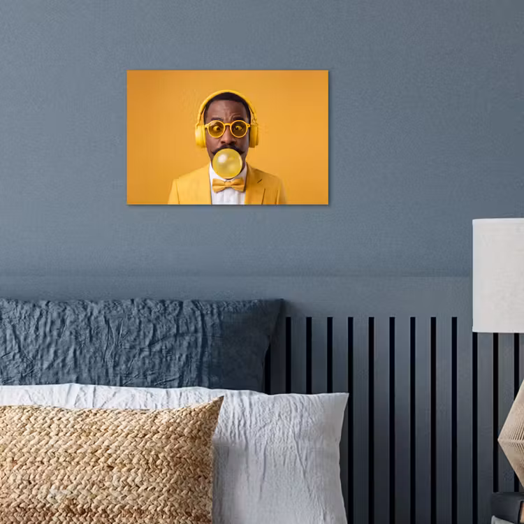 Poster - Man - Bubblegum - Portret - Geel - Modern — 3