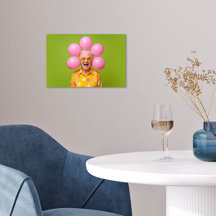 Poster - Mens - Ballonnen - Feest - Kleurrijk - Roze — 4
