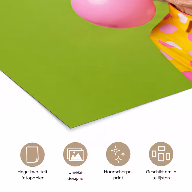 Poster - Mens - Ballonnen - Feest - Kleurrijk - Roze — 5