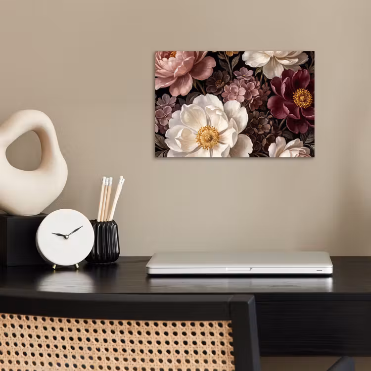 Poster - Bloemen - Boeket - Klassiek - Donker - Rood — 2