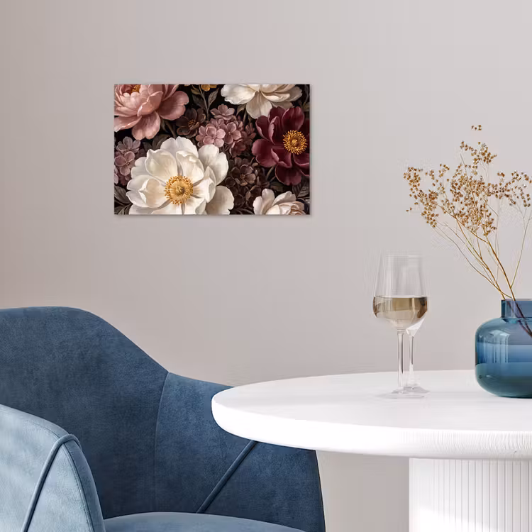 Poster - Bloemen - Boeket - Klassiek - Donker - Rood — 4
