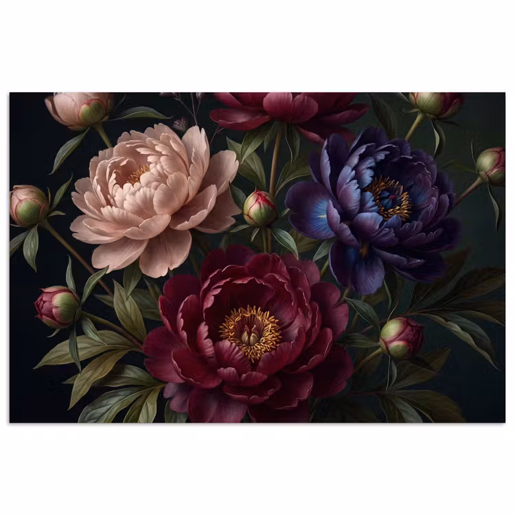 Poster - Bloemen - Boeket - Natuur - Modern - Donker — 1