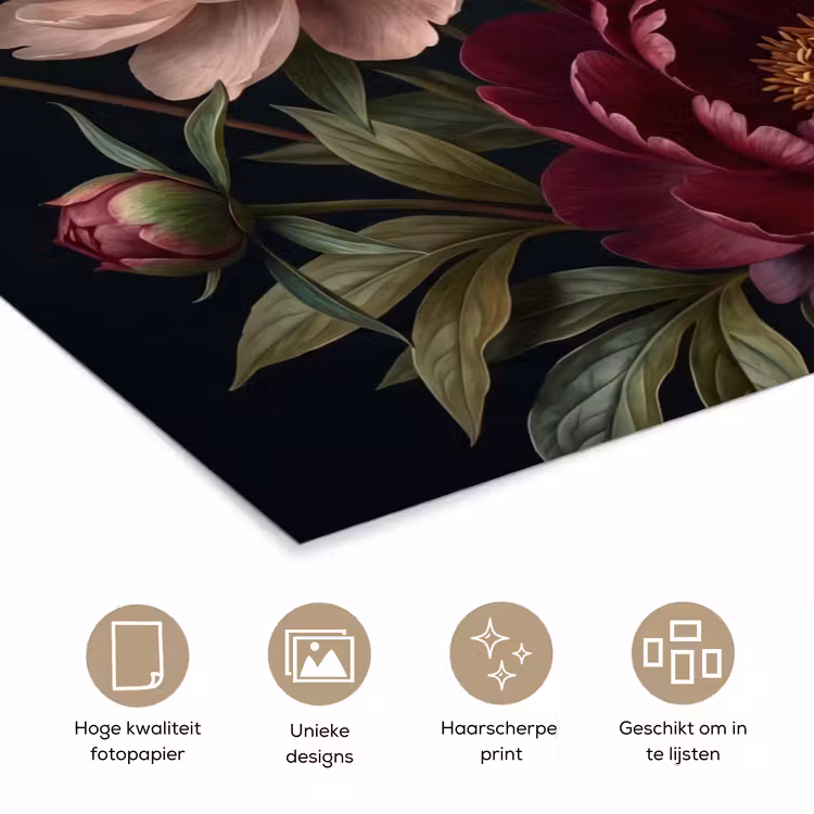 Poster - Bloemen - Boeket - Natuur - Modern - Donker — 5