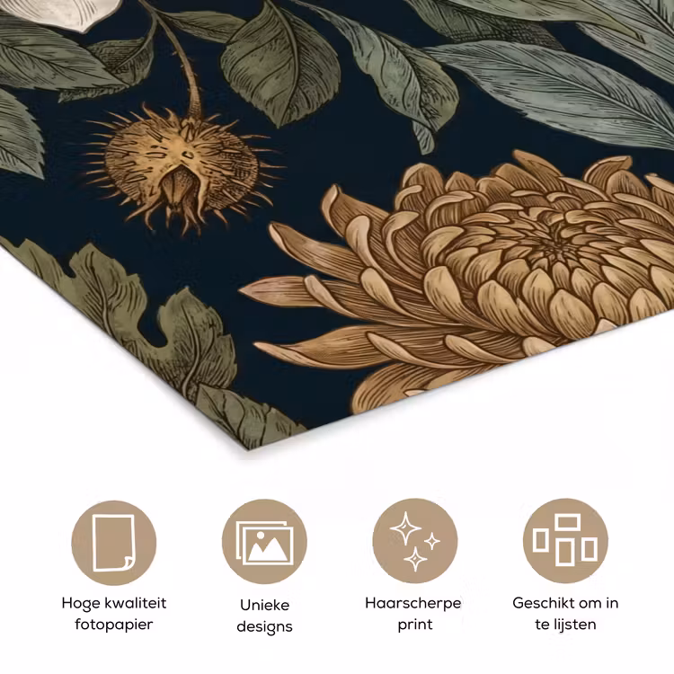 Poster - Bloemen - Botanisch - Illustratie - Donker - Vintage — 5