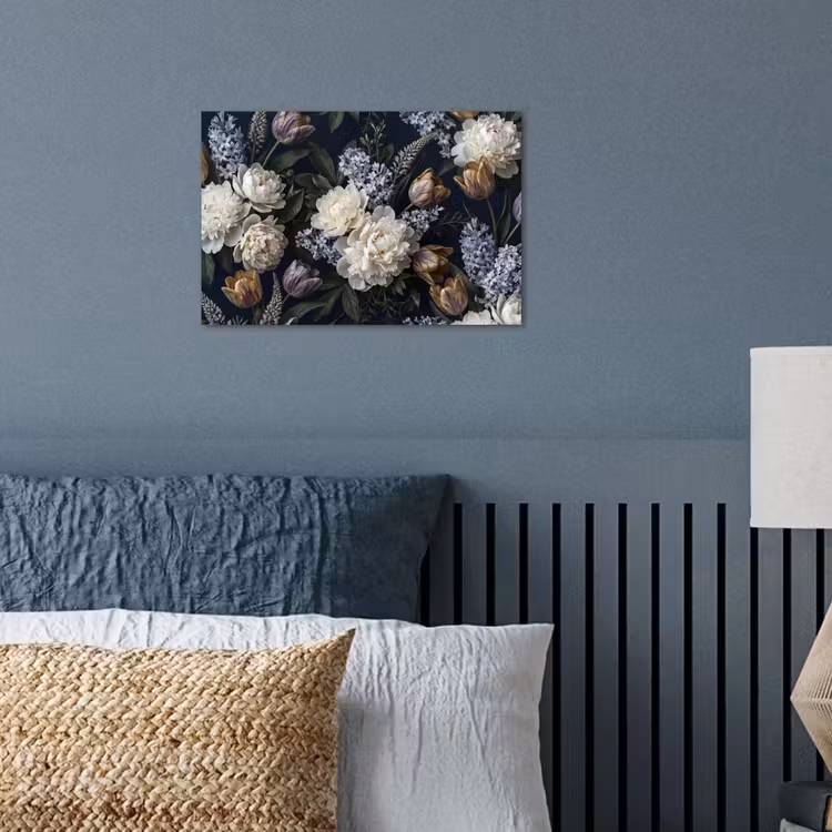 Poster - Bloemen - Donker - Elegant - Natuur - Wit — 3