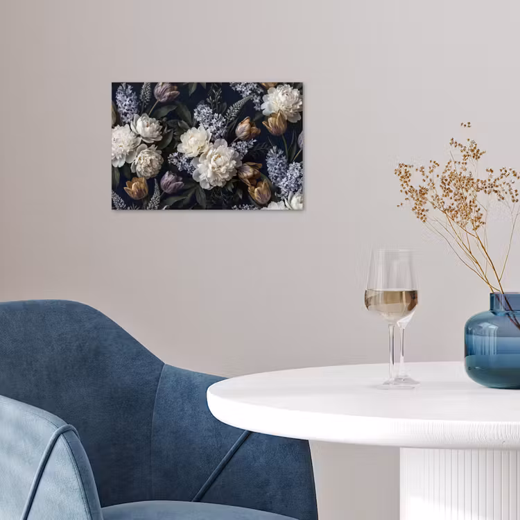 Poster - Bloemen - Donker - Elegant - Natuur - Wit — 4