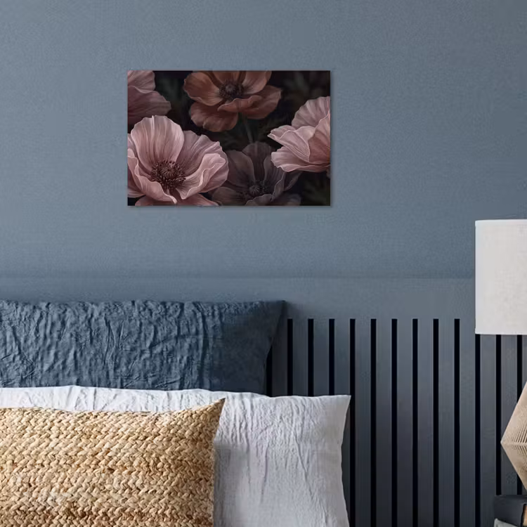 Poster - Bloemen - Natuur - Roze - Donker - Modern — 3