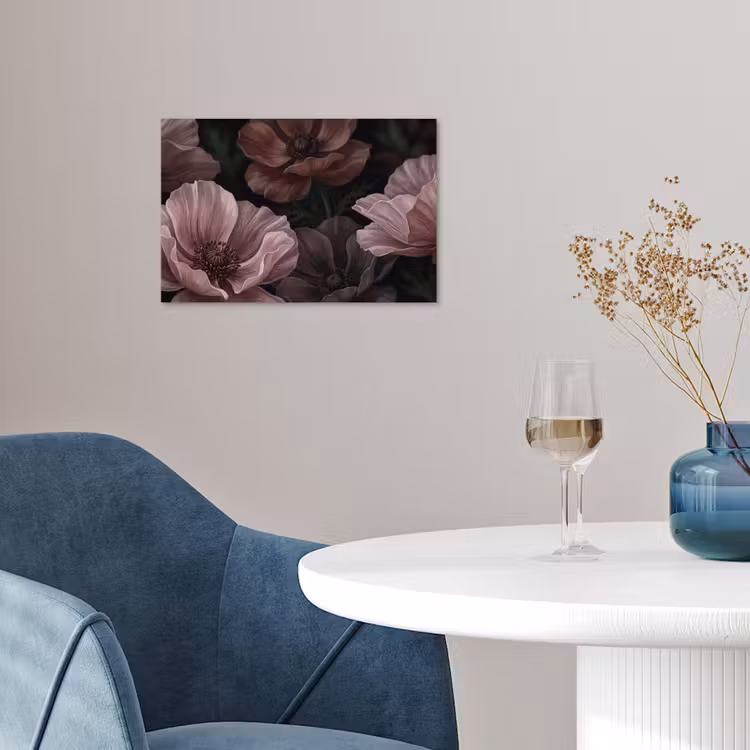 Poster - Bloemen - Natuur - Roze - Donker - Modern — 4