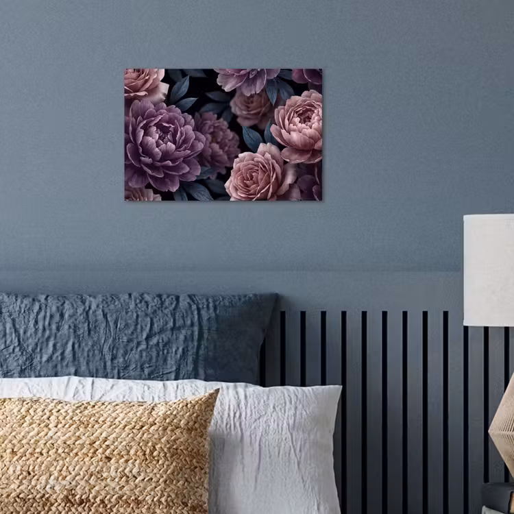 Poster - Bloemen - Patroon - Donker - Botanisch - Paars — 3
