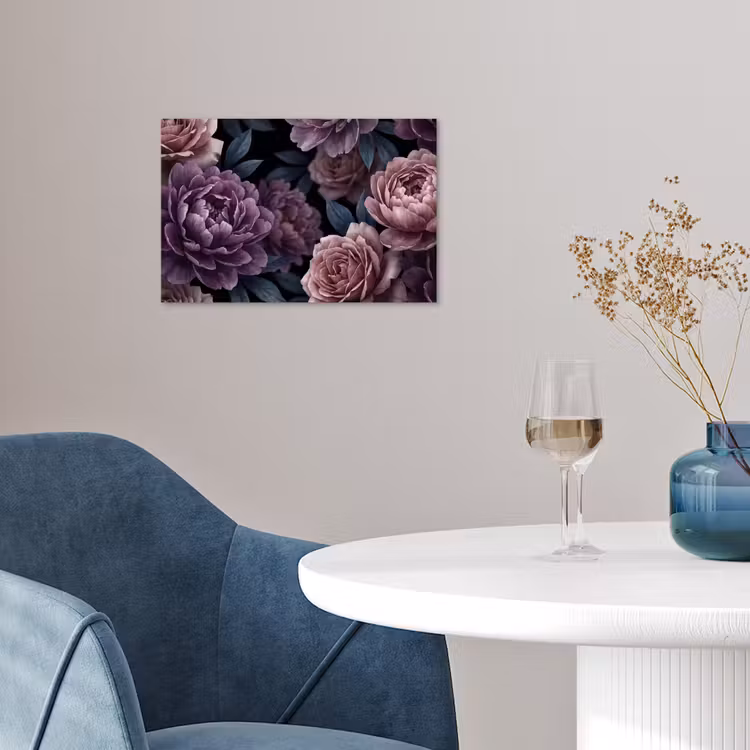 Poster - Bloemen - Patroon - Donker - Botanisch - Paars — 4