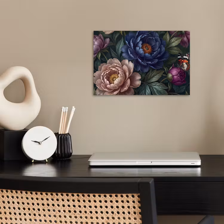 Poster - Bloemen - Vlinder - Natuur - Modern - Paars — 2