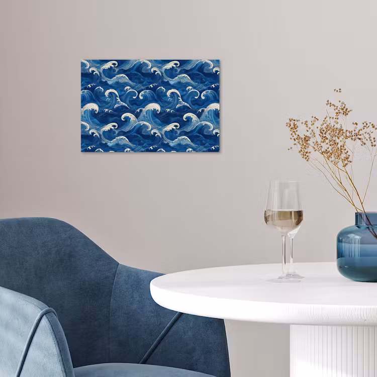 Poster - Japans - Oceaan - Golven - Blauw — 4