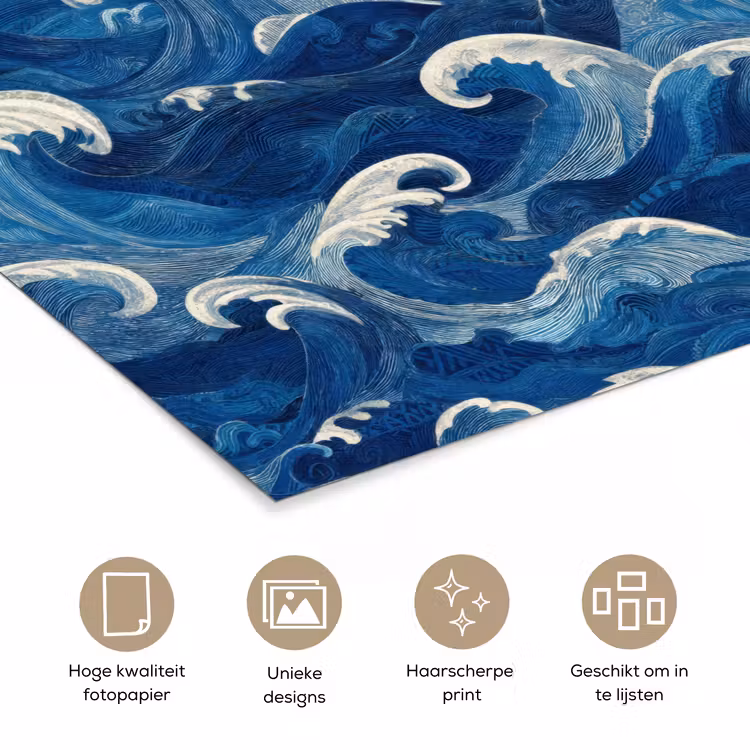 Poster - Japans - Oceaan - Golven - Blauw — 5