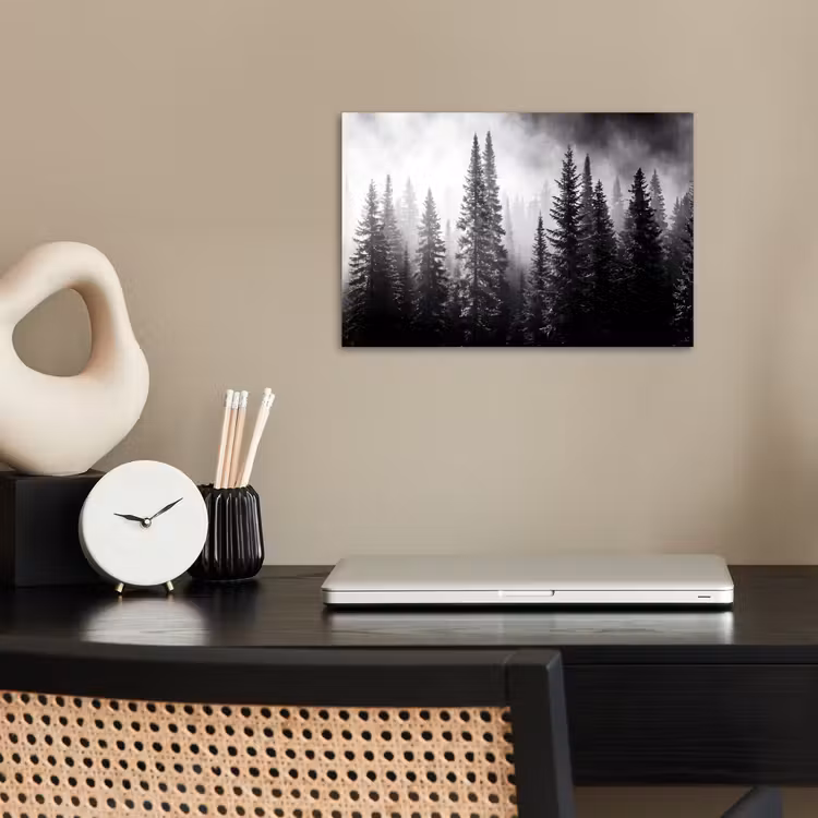 Poster - Bos - Mist - Winter - Monochroom - Natuur — 2