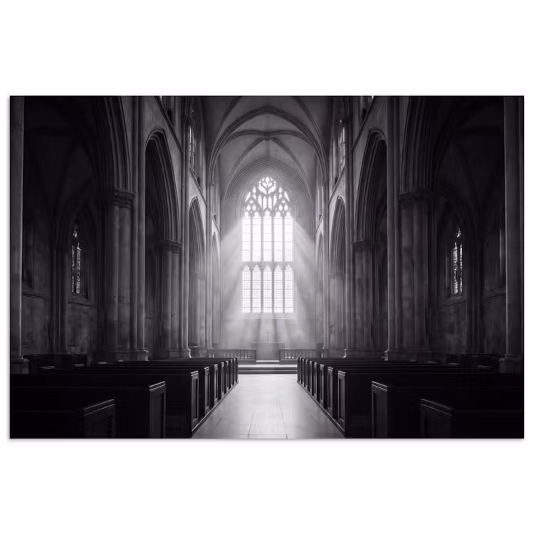 Poster - Kerk - Interieur - Lichtstralen - Architectuur - Klassiek — 1