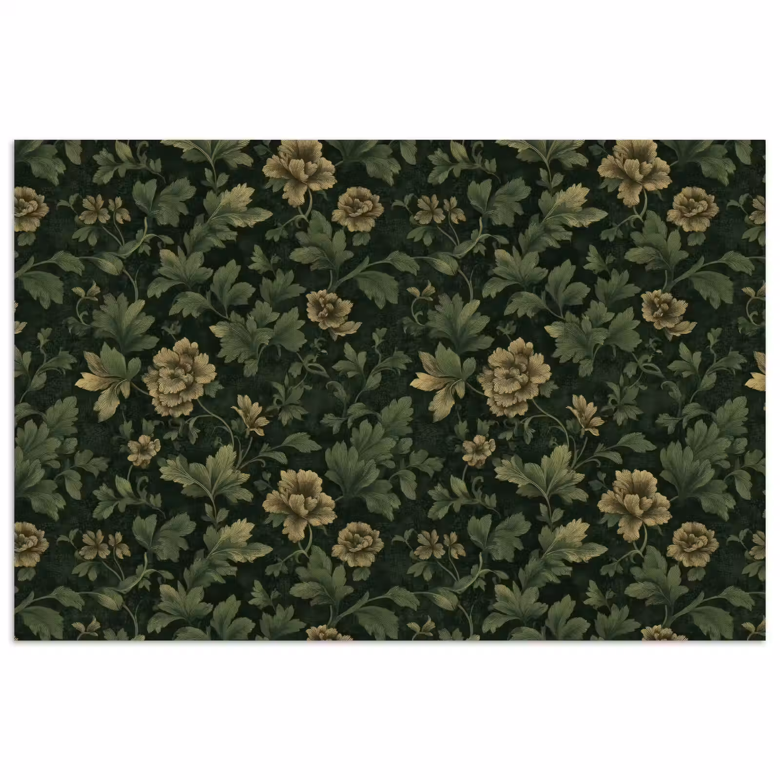 Poster - Donker - Groen - Goud - Botanisch — 1