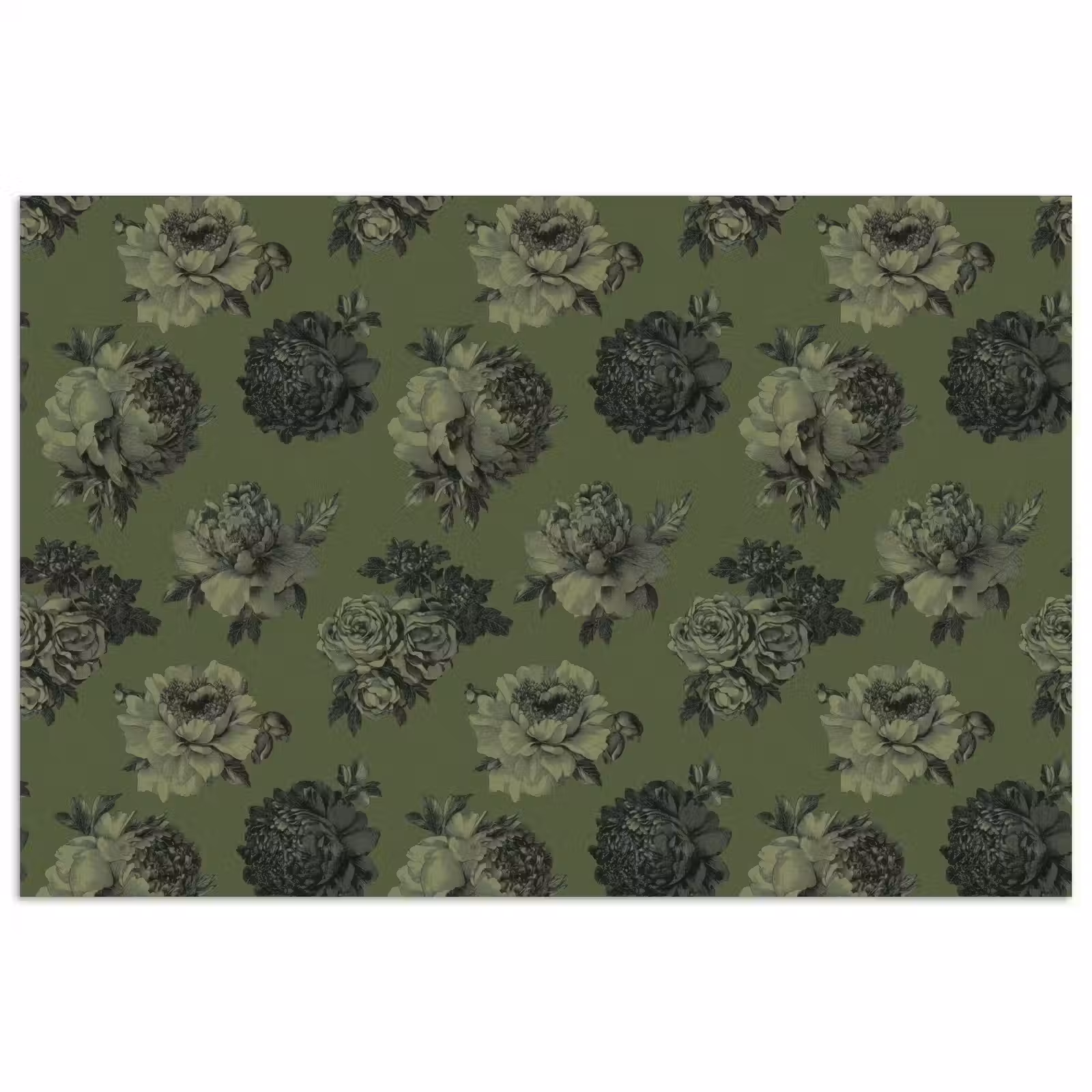 Poster - Klassiek - botanisch - Olijfgroen - Bloemen — 1