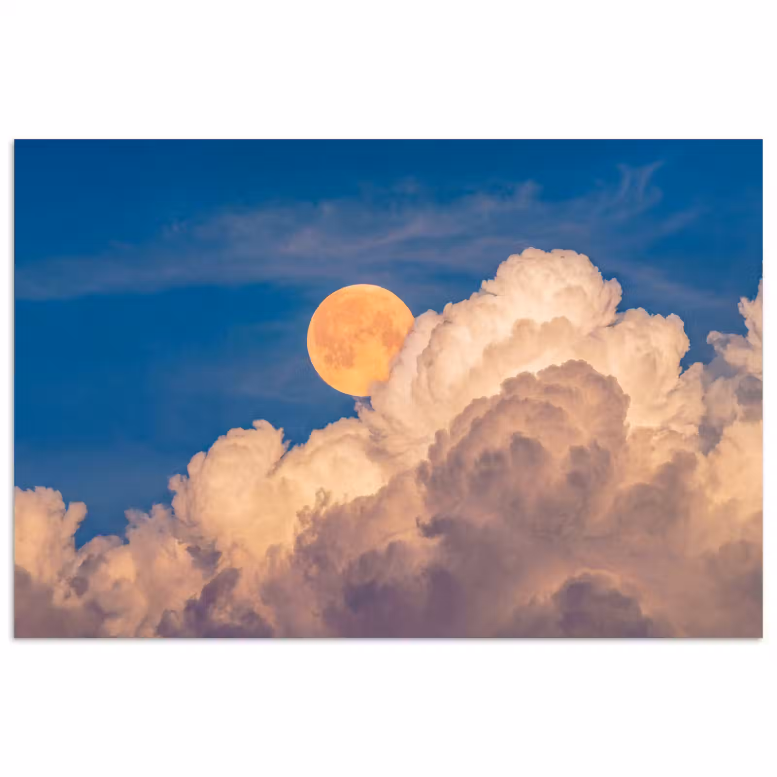 Poster - Maan - Wolken - Natuur - Oranje — 1