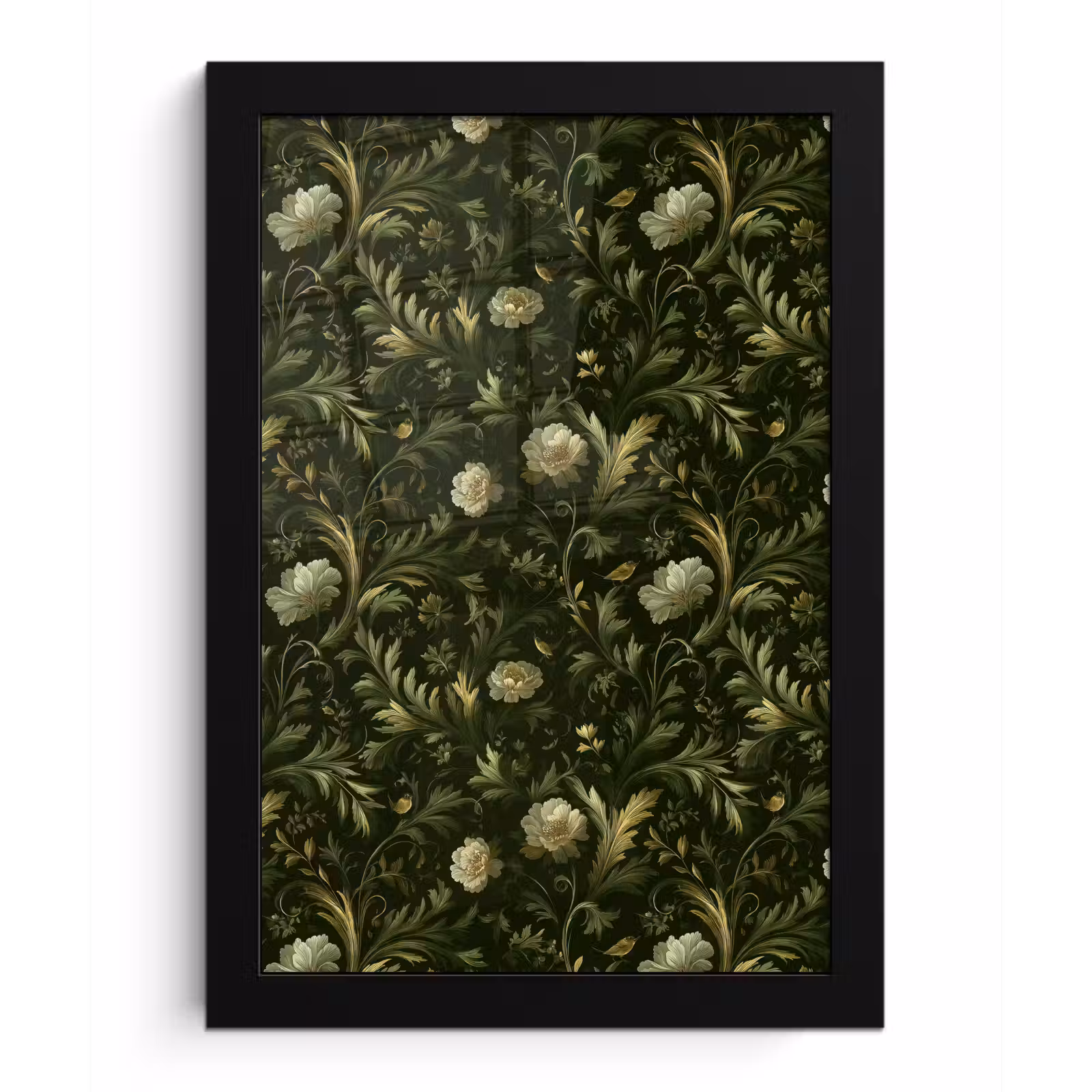 Poster met lijst - Botanisch - Naadloos - Bloemen — 1