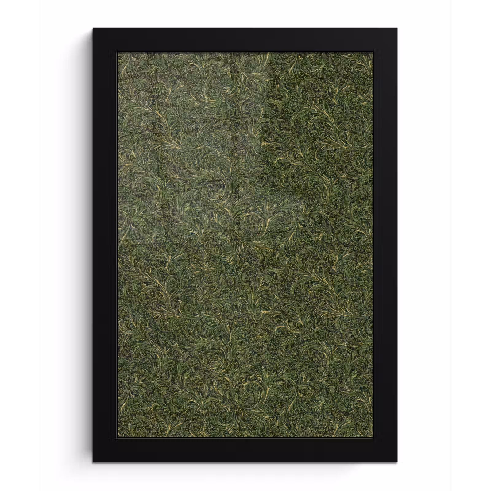 Poster met lijst - Donker - Groen - Krullend - Botanisch — 1