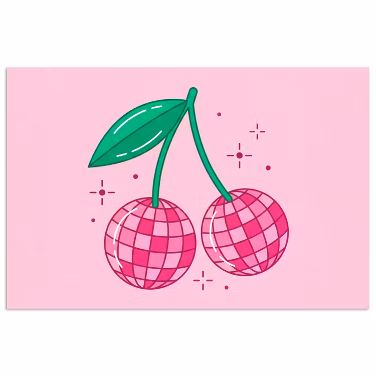 Poster - Decoratie - Disco-bal - Feest - Roze — 1
